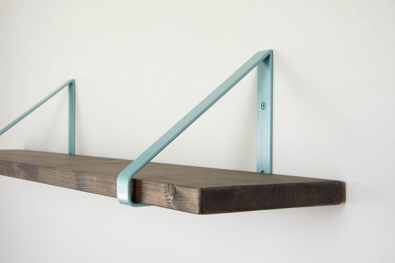 Handmade Triangle Shelf Bracket - Color Pictured Pearl Pastel Blue - Colorful Wall Mounting Bracket for Shelf image 6