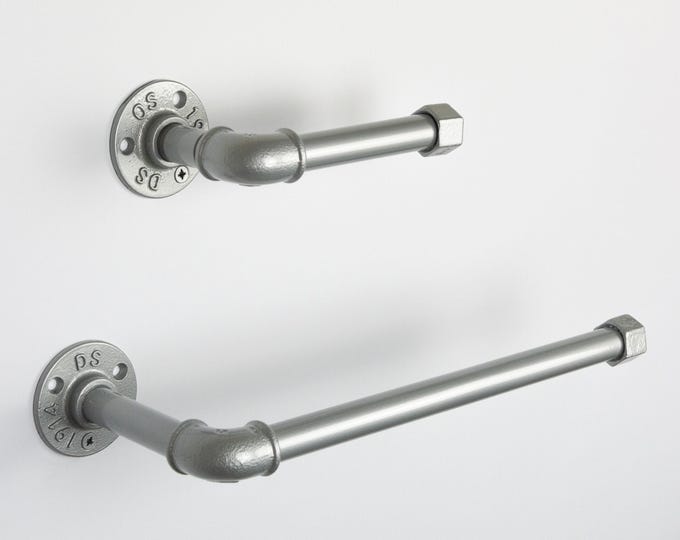 Toilet Roll Holder, Paper Towel Holder, Towel Rack, Urban Decor, Space Saver, Color Pictured Aluminium Gloss