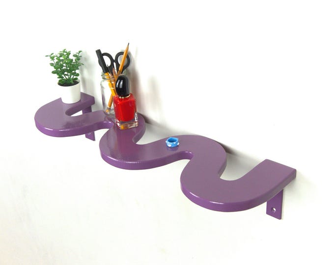 Colorful Squiggle Shelf - Wall Art, Home Decor, Danish Pastel, Aesthetic Decor, Bohemian Decor, Wavy Shelf