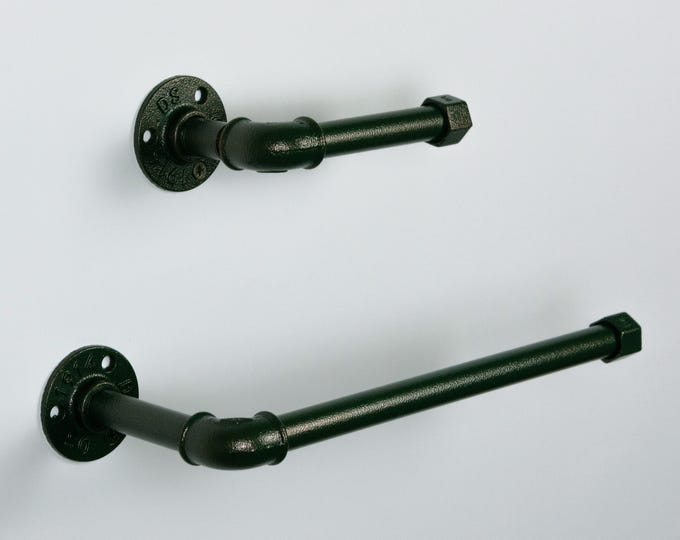 Toilet Paper Holder, Paper Towel Holder, Towel Rack, TP Holder, Farmhouse Decor, Color Pictured Antique Green Copper