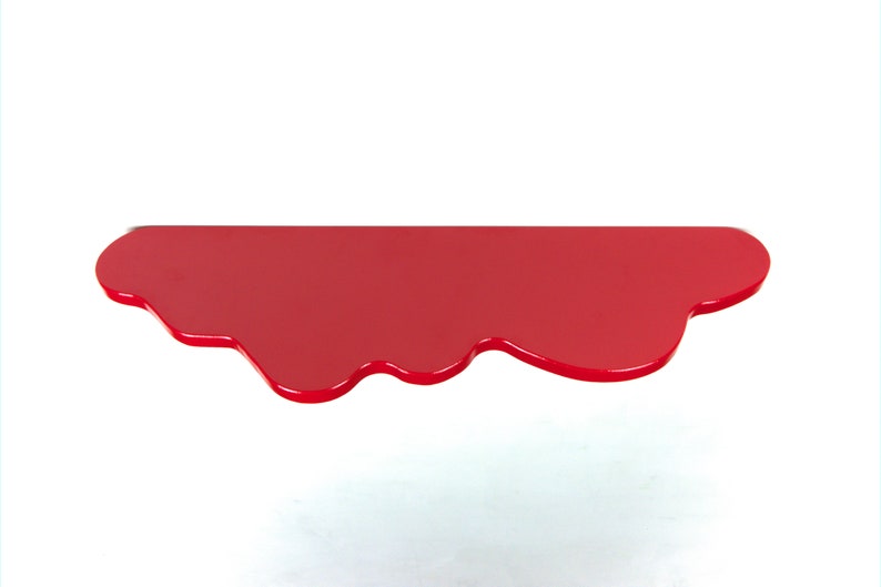 Wavy Shelf Red Shelf, Maximalist Decor, Cloud Shelf, Wall Mounted Shelf, Colorful Home Decor image 5