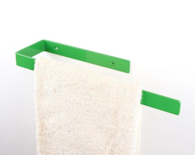 Colorful Bright Towel Holder Rack - Vibrant Wall Mount for Bathroom, Perfect Gift for Housewarming, Color Pictured - Green Gloss