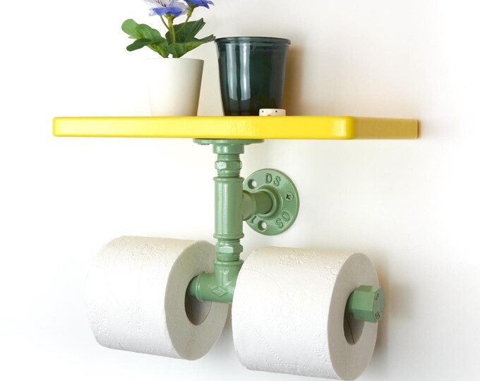 Double Toilet Paper Holder with Shelf – Stylish Bathroom Accessory for Practical Use – Great Gift for New Homes, Choose Your Color