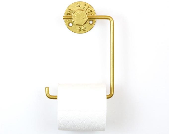 Toilet Roll Holder, Modern Toilet Paper Hanger for Stylish Decor, Color Pictured Gold/Brass