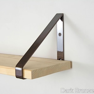 Hanging Metal Book Shelf Bracket - Stylish Home Decor - Color Pictured Dark Bronze Metallic