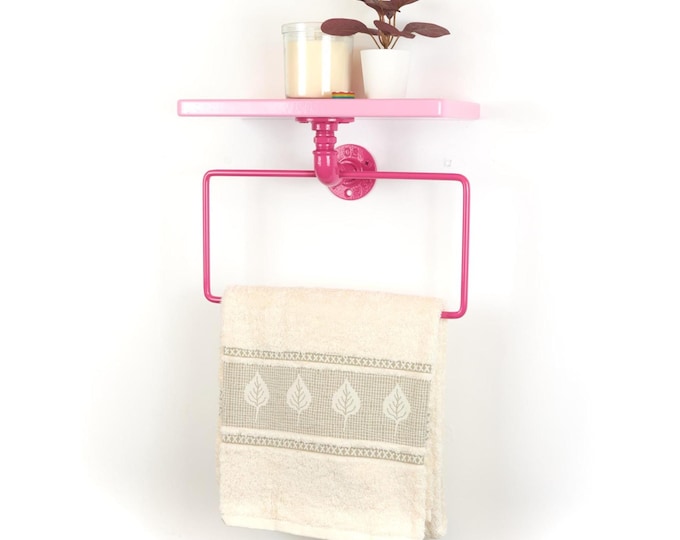Colorful Towel Holder with Shelf – Vibrant Bathroom Organizer for Towels and Decor, Perfect Gift for Home, Choose Your Colors