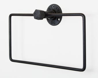 Hand Towel Holder, Stylish Sand Textured Black Swing Towel Rack, Great for Everyday Use, Thoughtful Gift for New Home Owners