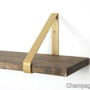 Handmade Metal Shelf Bracket - Color Pictured Champagne Gold - Triangle Bracket for Home Storage Solutions