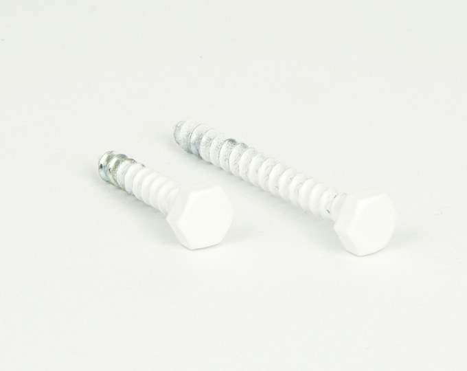Wood Lag Bolts, Furniture Screws, Lag Bolts, Lag Screws, Hex Bolts, Zinc Lag Bolt, Hardware for Installation, White Matte Screws
