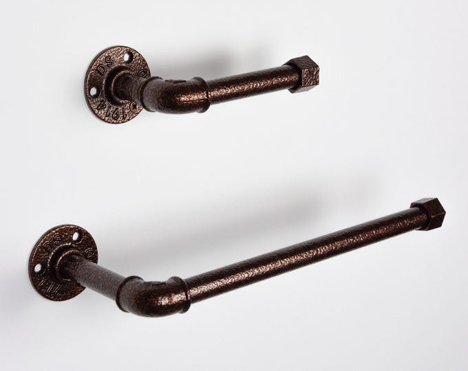 Toilet Roll Holder, Paper Towel Holder, Towel Rack, Urban Decor, Space Saver, Color Pictured Antique Copper