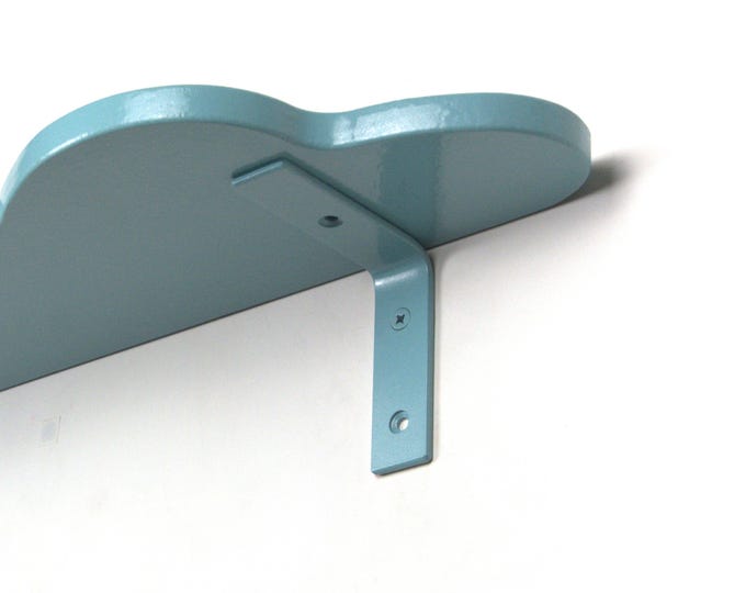 Elegant Metal Support for Wall Shelves - Pearl Pastel Blue Shelf Bracket, Floating Shelf Holder, Stylish Home Hardware