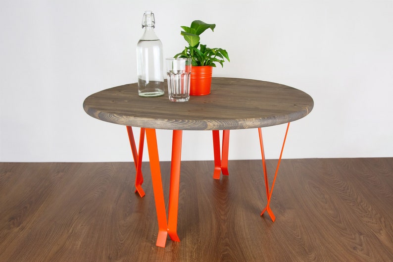 End Table Legs, Metal Table Legs, DIY Table legs, Small Dining Table Legs, Metal Desk Leg, Orange Matte Color image 1