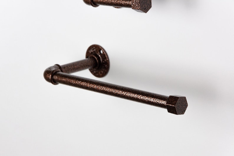 Toilet Roll Holder, Paper Towel Holder, Towel Rack, Urban Decor, Space Saver, Color Pictured Antique Copper image 7