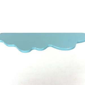 Light Blue Wavy Shelf - Floating Plant Shelf, Bohemian Home Decor, Wall Mounted Shelf, Danish Pastel image 8