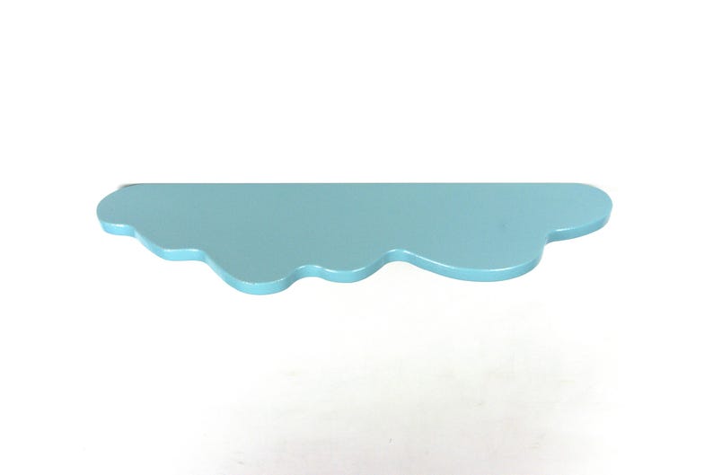 Light Blue Wavy Shelf - Floating Plant Shelf, Bohemian Home Decor, Wall Mounted Shelf, Danish Pastel image 8