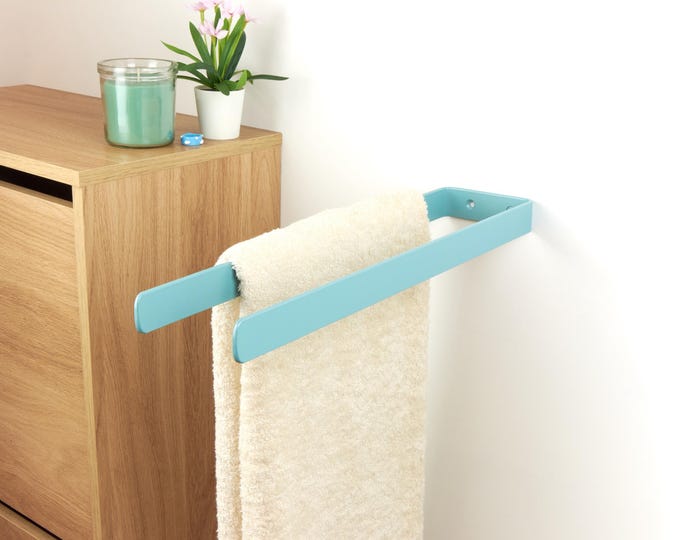 Double Towel Rack - Durable and Stylish Bathroom Accessory for Easy Towel Organization, Home Decor Gift, Color Pictured - Pearl Pastel Blue