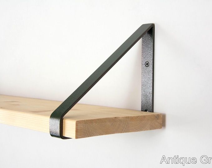 Heavy Duty Shelf Bracket - Color Pictured Antique Green Copper - Durable Wall Mount for Storage and Display - Housewarming Gift