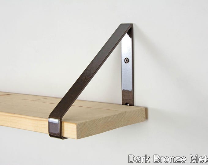 Hanging Book Shelf Bracket - Dark Bronze Metallic Color Metal Bracket