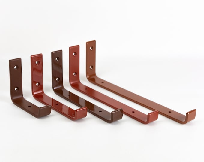 Rustic Shelf Brackets - Farmhouse Shelf Brackets - Kitchen Shelves - Copper Shelf Brackets