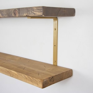 Double Shelf Steel Brackets, Powder Coated Newest U/C Shape Design - Heavy Duty Bracket, Double Shelving, Organization, Hardware Included