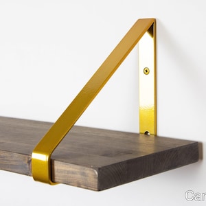 モダンなシェルフブラケット - カラー写真：キャンディゴールド - シェルフブラケット - 頑丈なブラケット - 金属製ブラケット - 棚