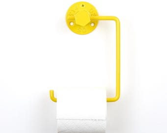 Bright Toilet Paper Holder, Wall Mount Bathroom Accessory, Stylish & Functional Home Decor, Color Pictured - Yellow Gloss