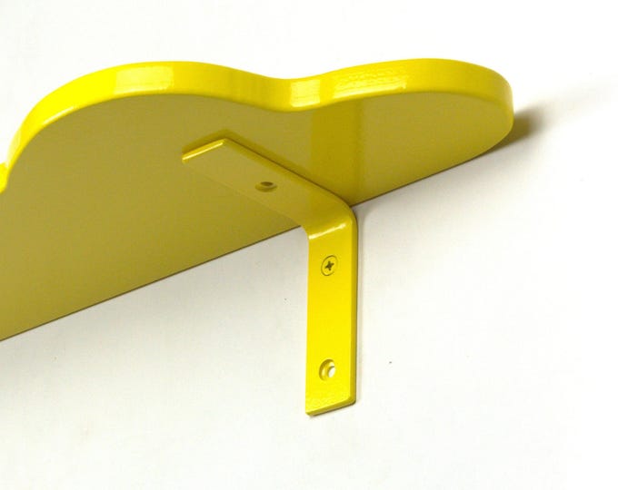 Yellow Gloss Shelf Bracket - Metal Wall Mount Support for Floating Shelves, Modern Shelf Hardware For Colorful Home Decor