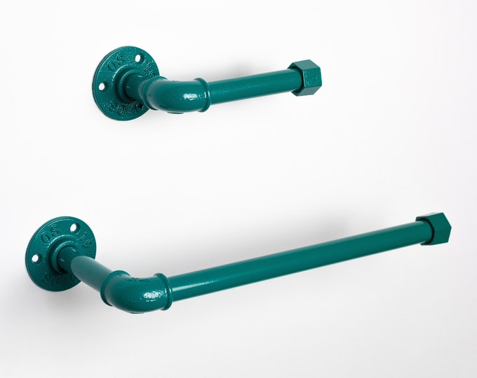 Toilet Roll Holder, Paper Towel Holder, Towel Rack, Urban Decor, Space Saver, Color Pictured Turquoise