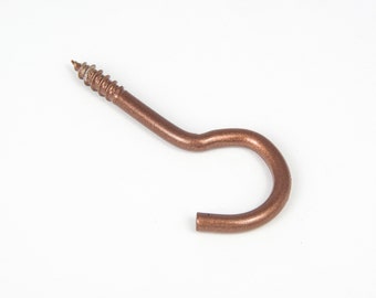 1-5 Cup Hooks, Mug Hooks, Coffee Cup Hooks, Under Cabinet Hook, Screw Hook, Color Pictured - Copper