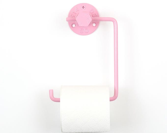 Toilet Roll Holder, Stylish Wall Mounted Bathroom Accessory, Color Pictured Pastel Pink