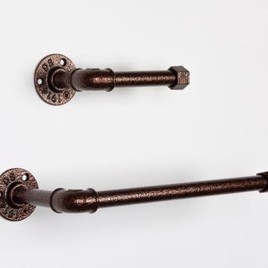 Toilet Roll Holder, Paper Towel Holder, Towel Rack, Urban Decor, Space Saver, Color Pictured Antique Copper image 4