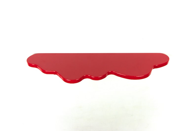 Wavy Shelf Red Shelf, Maximalist Decor, Cloud Shelf, Wall Mounted Shelf, Colorful Home Decor image 7