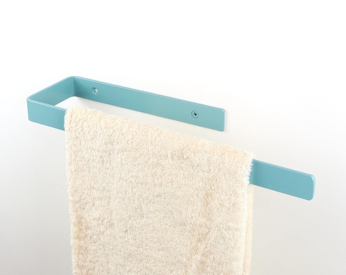 Towel Holder, Colorful Wall Hanger for Bathroom, Pastel Bathroom Storage, Color Pictured - Pearl Pastel Blue