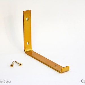 Steel Brackets Candy Gold Powder Coated - Newest J Design - Heavy Duty Brackets - Shelf Brackets -  Open Shelving - Steel Corbel