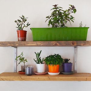 Soportes de estante de pared dobles - Soportes de acero en forma de C - Soportes resistentes - Estanterías dobles