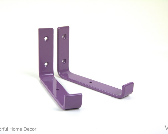 Floating Steel Shelf Bracket - Colorful Heavy-Duty Bracket - Free Shipping - Violet Color