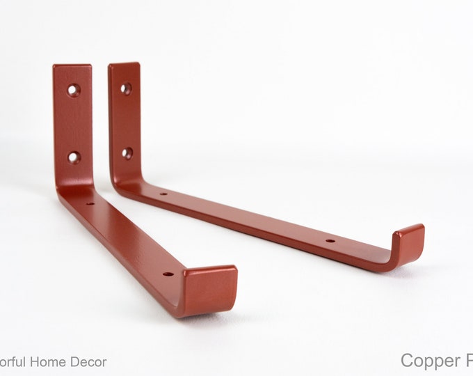 Floating Heavy Duty Shelf Bracket - Colorful Steel Shelf Bracket - Free Shipping - Copper Pearl Finish