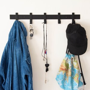 Steel Coat Rack, Powder Coated Hook Rack, Towel Hook Hanger, Bathroom Hook Hanger, Handmade Hook, Kitchen Hook, Organizing Rack Wall Mount image 2