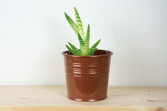 植木鉢 - 金属製植木鉢 - ダーク銅色 - 植物ホルダー - ホーム 