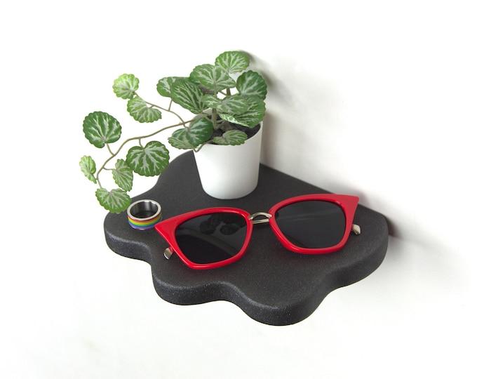 Wavy Shelf - Funky Decor, Plant Shelf, Blob Shelf, Colorful Decor, Aesthetic Home Decor, Powder Coated Shelf