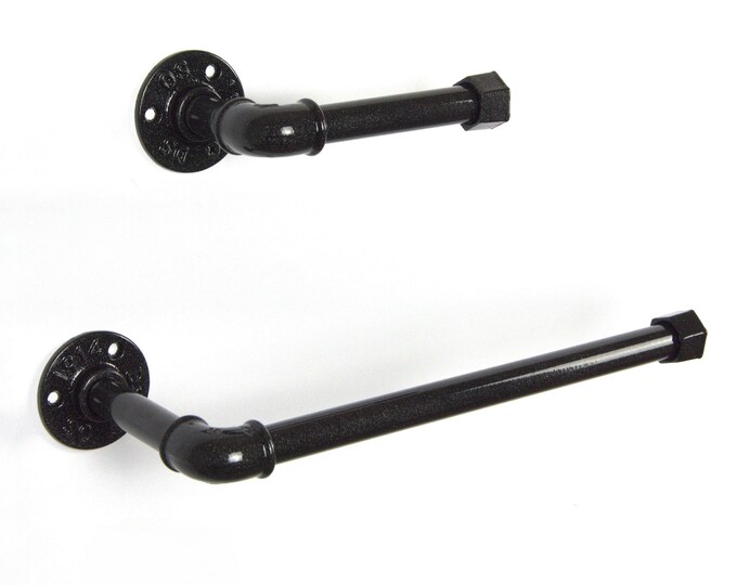 Toilet Tissue Holder, Paper Towel Holder, Towel Rack, Steampunk Bathroom, Bathroom Decor, Color Pictured Galaxy Black