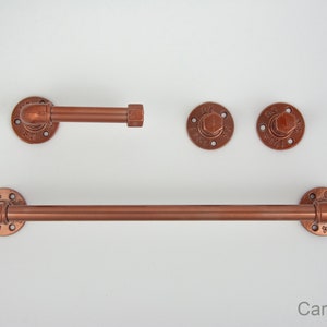 Accessori da bagno Steampunk Set da 4 pezzi, include portasciugamani, due ganci per asciugamani, porta carta igienica. Set da bagno Pipe