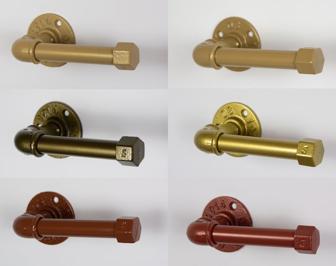 Pipe Toilet Paper Holder, Free Shipping, Toilet Paper Holder Brass, Industrial Bathroom Decor, Farmhouse TP Holder