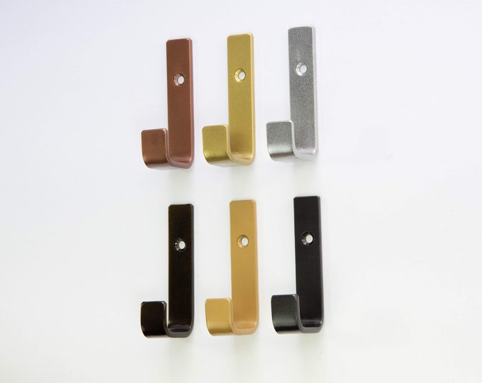 Wall Hooks from Steel, Simple Coat Towel Hooks, Single Hook Choose Your Color