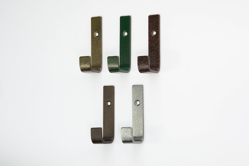 Wall Hooks from Steel, Simple Coat Towel Hooks, Single Hook Choose Your Color image 1