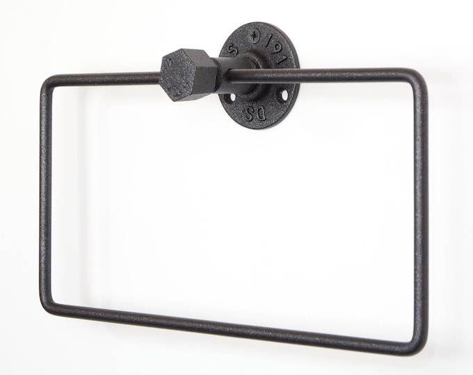 Hand Towel Holder, Stylish Square Towel Ring Design, Perfect for Organizing Your Bathroom, Color Pictured Sand Textured Gray