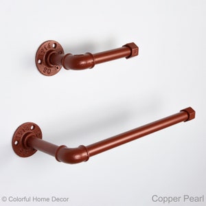 Toilet Roll Holder, Paper Towel Holder, Towel Rack, Urban Decor, Space Saver, Color Pictured Copper Pearl