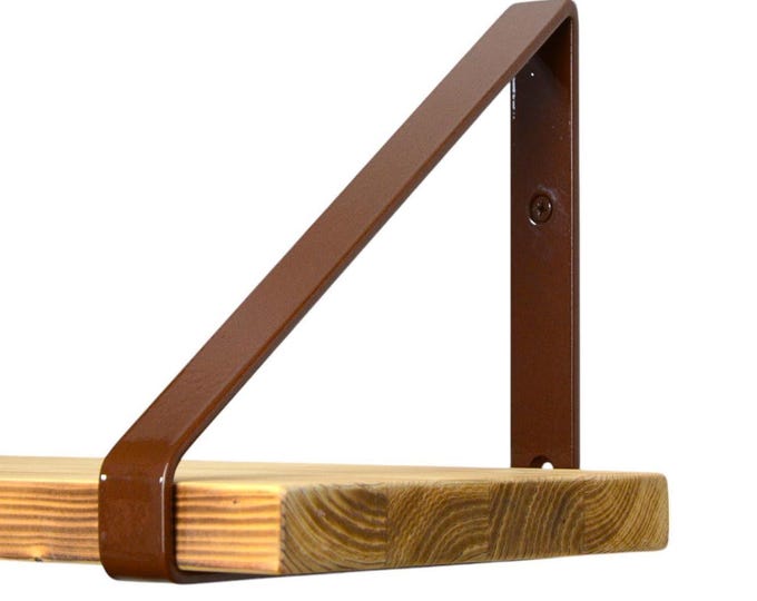 Triangle Shelf Bracket - Color Pictured Chocolate Gloss - Bracket for Home Shelving, Perfect for Organizing Displays