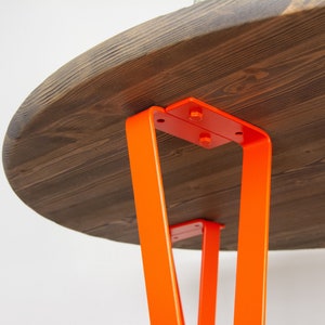 End Table Legs, Metal Table Legs, DIY Table legs, Small Dining Table Legs, Metal Desk Leg, Orange Matte Color image 4