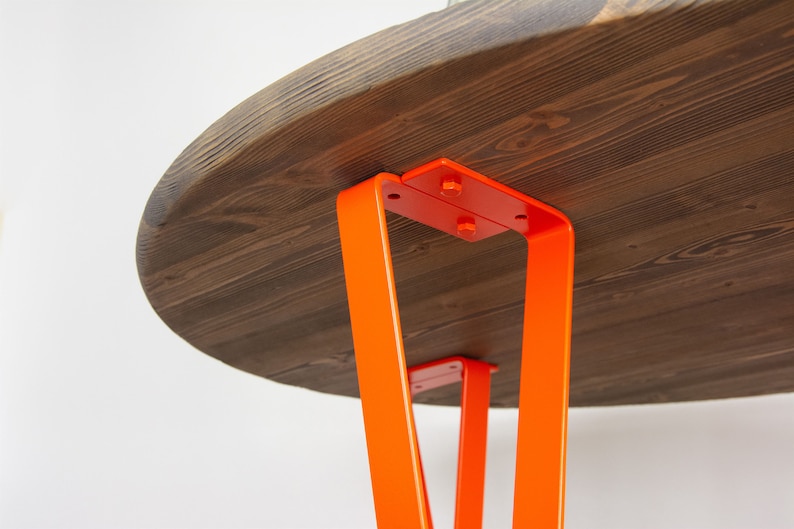 End Table Legs, Metal Table Legs, DIY Table legs, Small Dining Table Legs, Metal Desk Leg, Orange Matte Color image 4